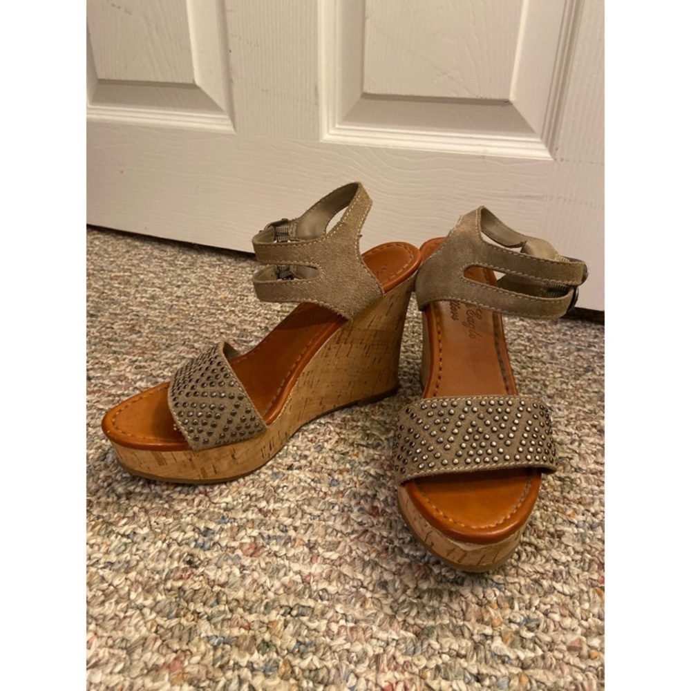 American Eagle Army Green Wedges